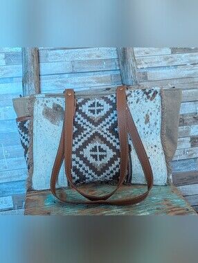 Myra Elisa Le Hairon Handbag W Fringe Accents Handwoven Tribal Design